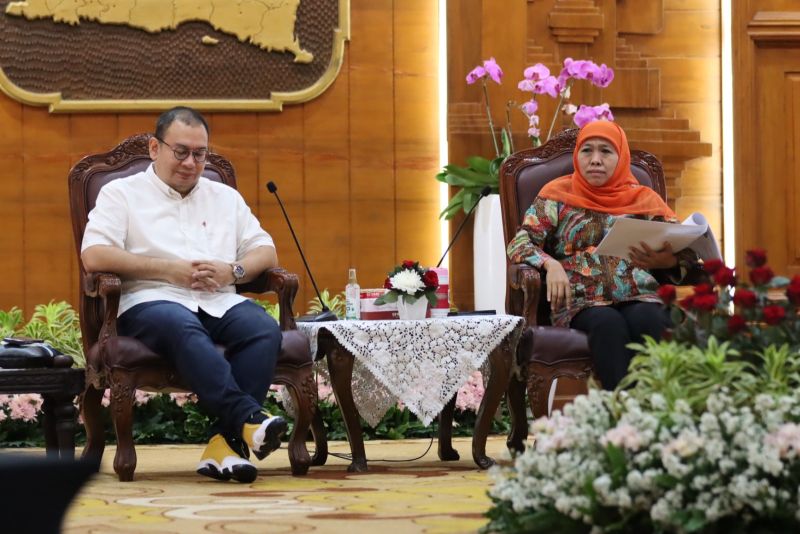 Persiapan Tabligh Akbar di MAS, Pimpinan INews Temui Gubernur Khofifah